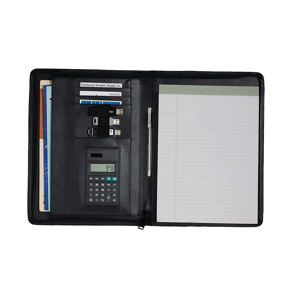 Pinnacle Padfolio with Calculator and Zipper Closure 1