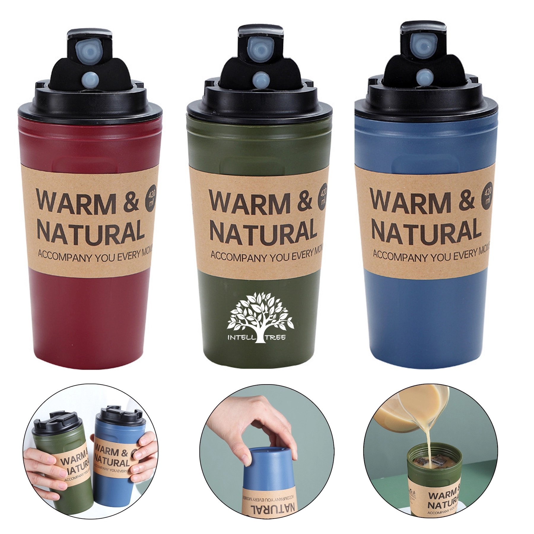 14oz Portable Coffee Cup w/ Flip Lid 2