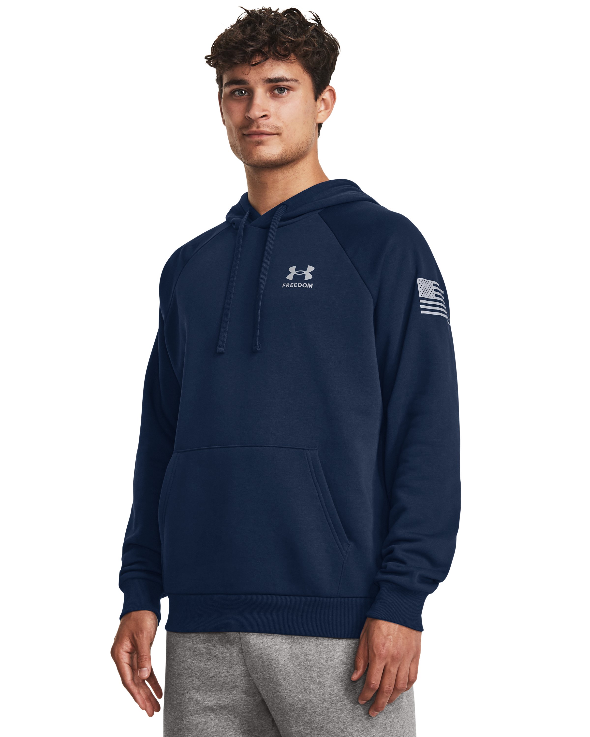 UA Freedom Rival Fleece Flag Men's Hoodie, custom hoodie or sweatshirt with logo imprint 2