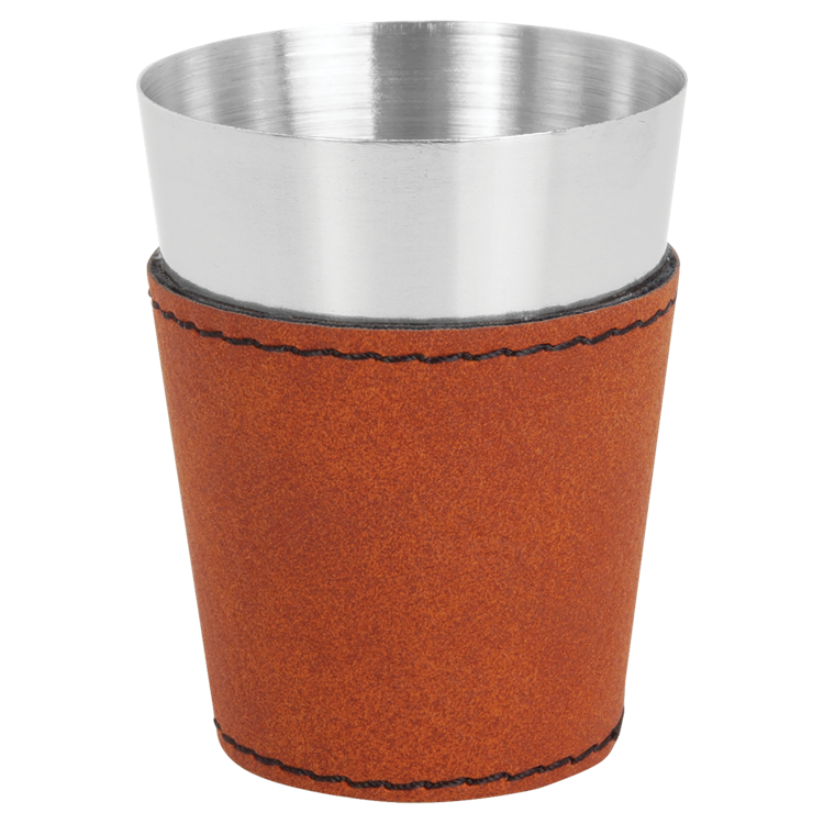 2 oz. Rawhide Leatherette & Stainless Steel Shot Glass 2