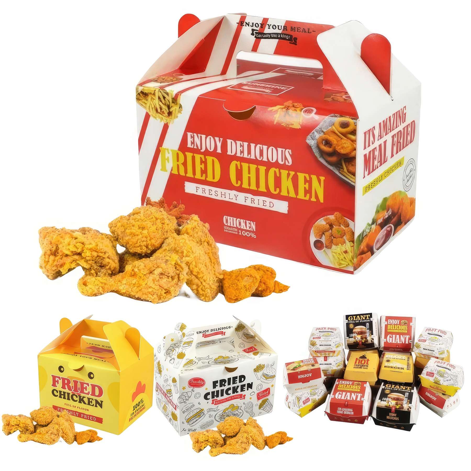 Custom Printed Fried Chicken Bucket Paper Box Container 2