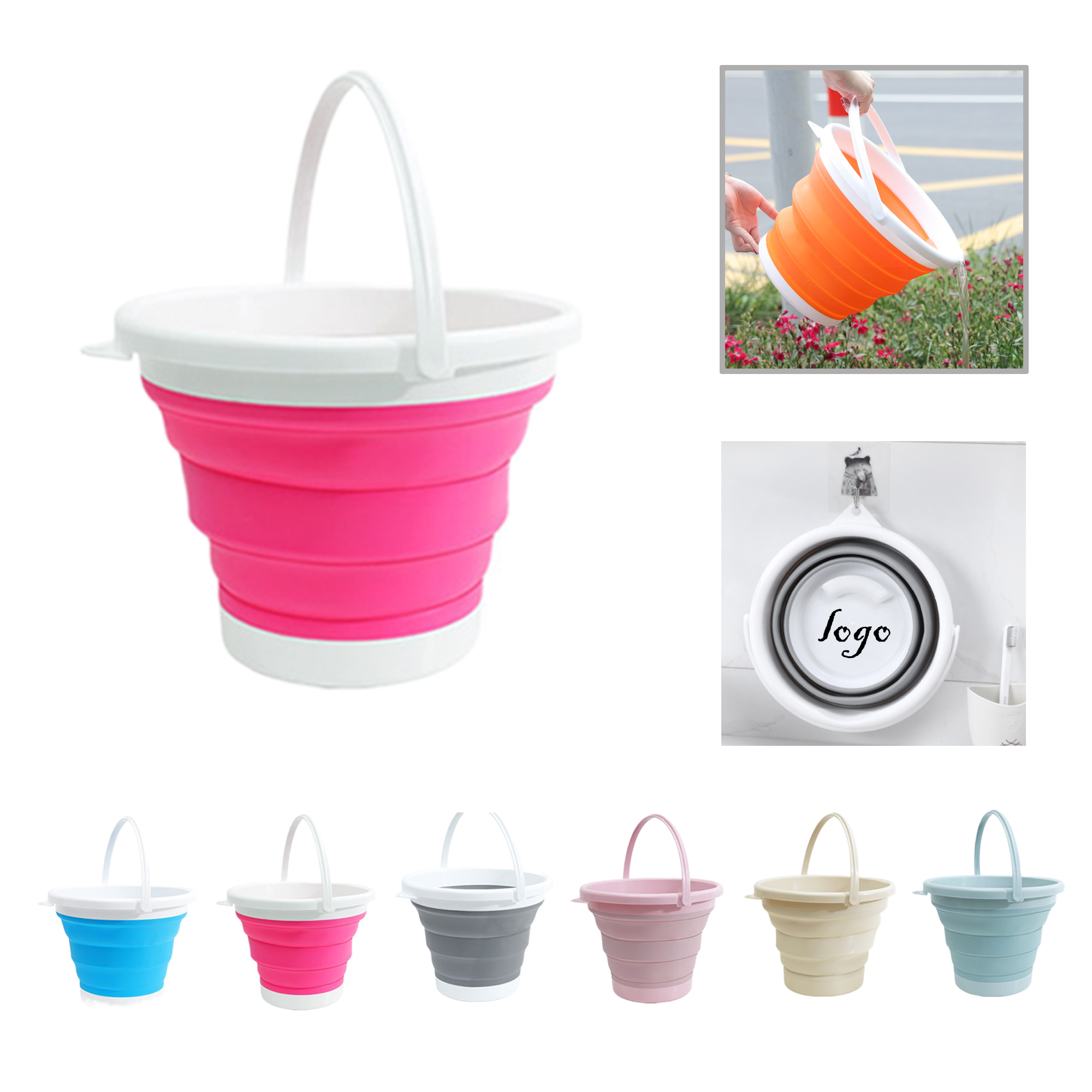 MOQ50 Collapsible Silicone Fishing Bucket 5