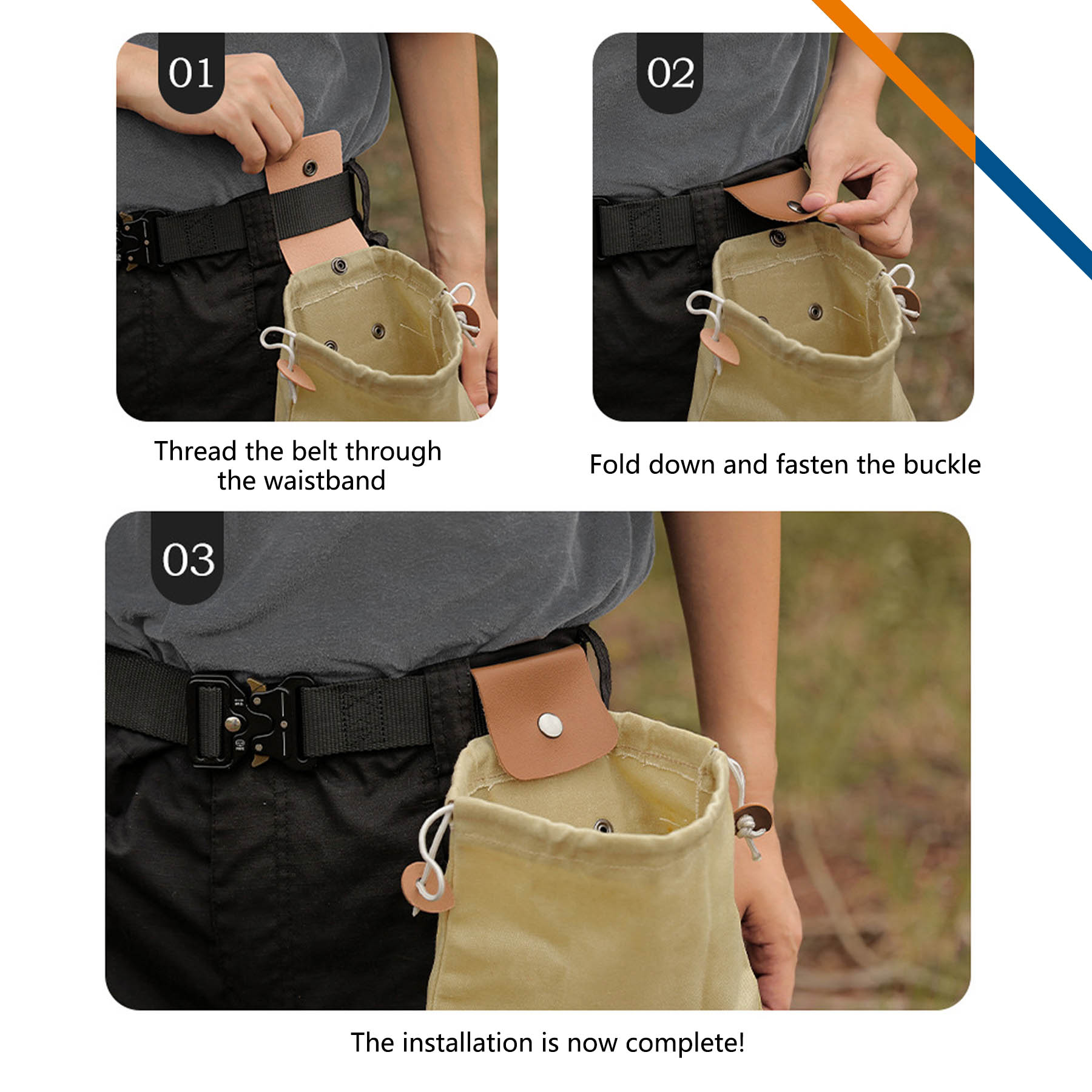 Lonki Outdoor Foldable PU Leather Foraging Pouch 4