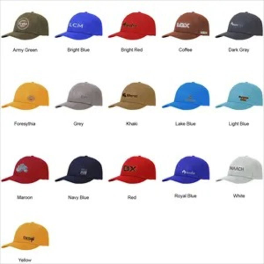 Premium Washed Cotton 6 Panel Cap - High, Medium, or Low 6