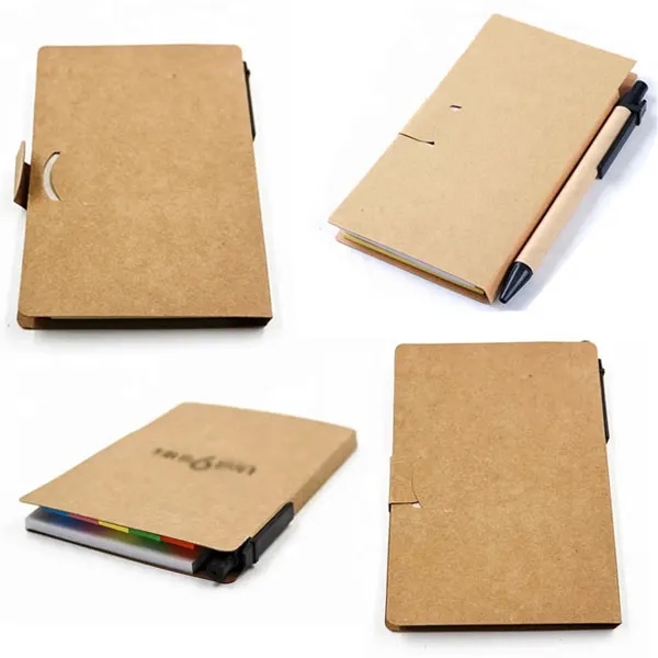Eco Sticky Notepads With Recycle Paper Pen 8