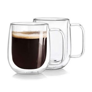 12Oz Glass Coffee Mugs Double-Wall Borosilicate Cups 2