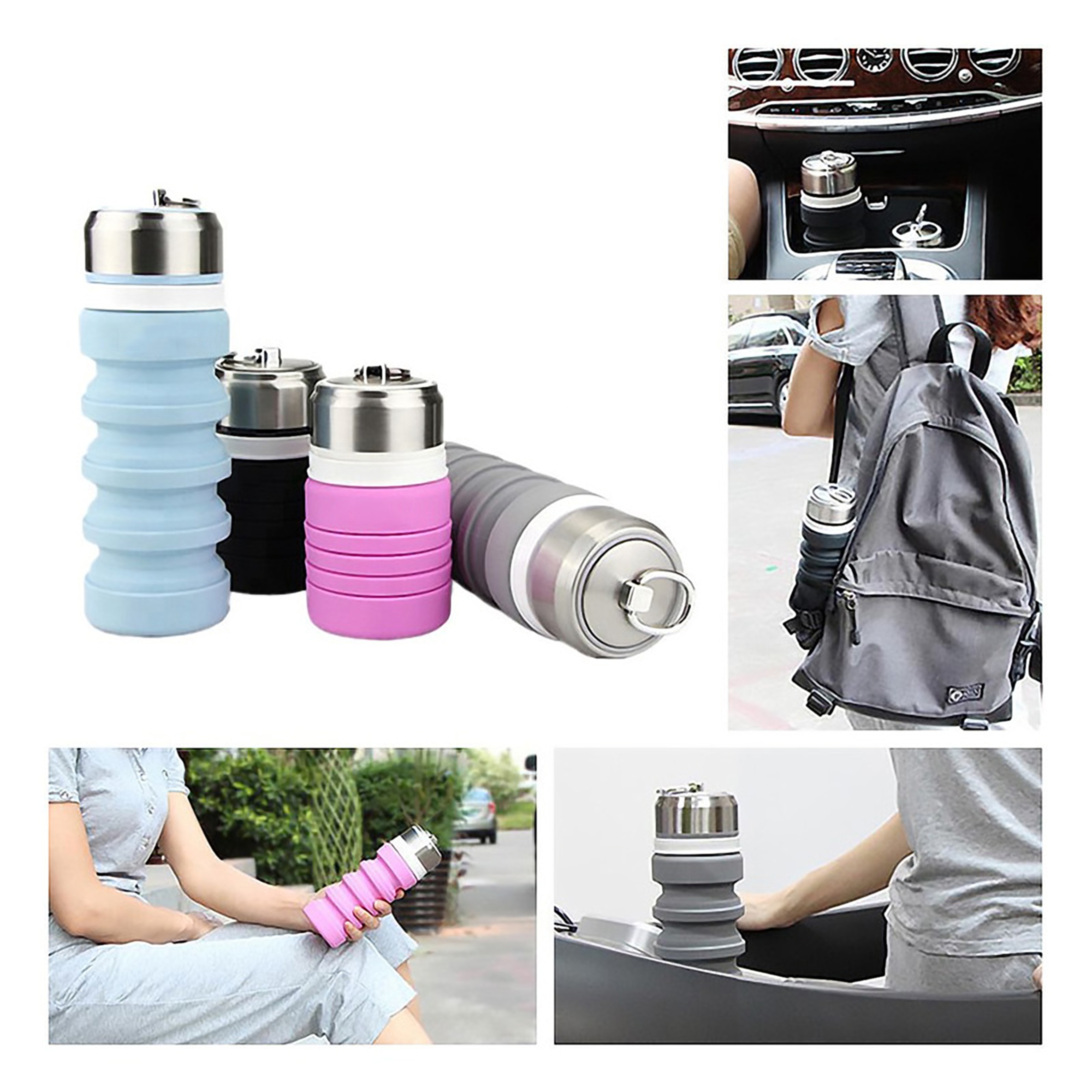 Collapsible Silicone Sports Bottle 4