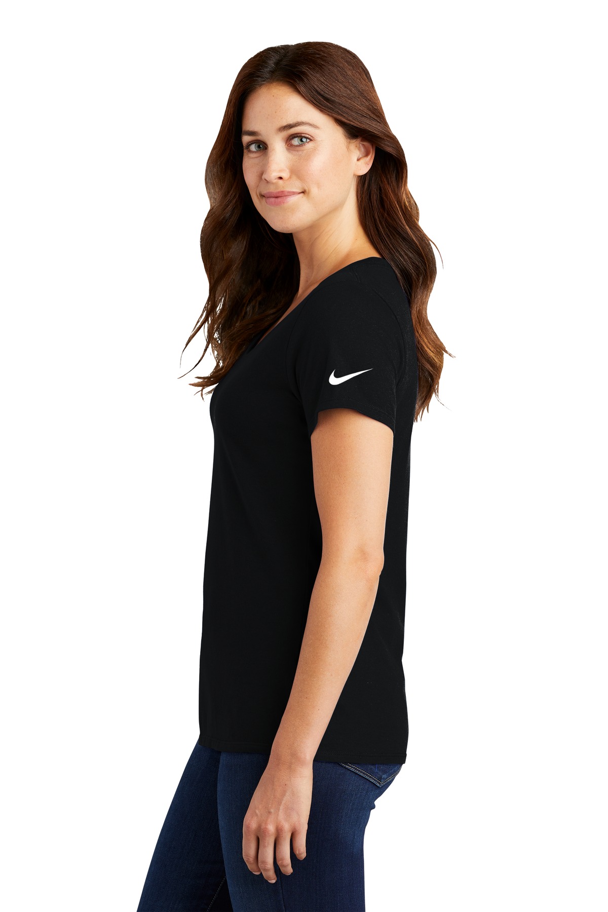 Nike Women's Dri-FIT Cotton/Poly Scoop Neck Tee. NKBQ5234 55
