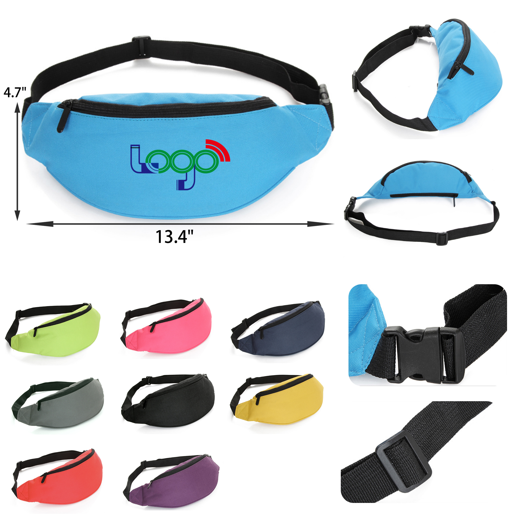 MOQ 50 PCS Stylish Outdoor Sports Canvas Waist Bag 8