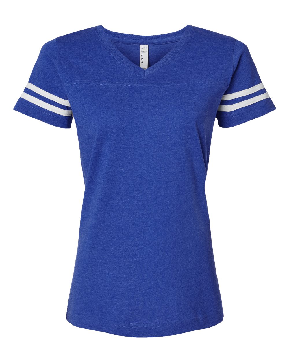 Women's Football V-Neck Fine Jersey Tee - 3537 77