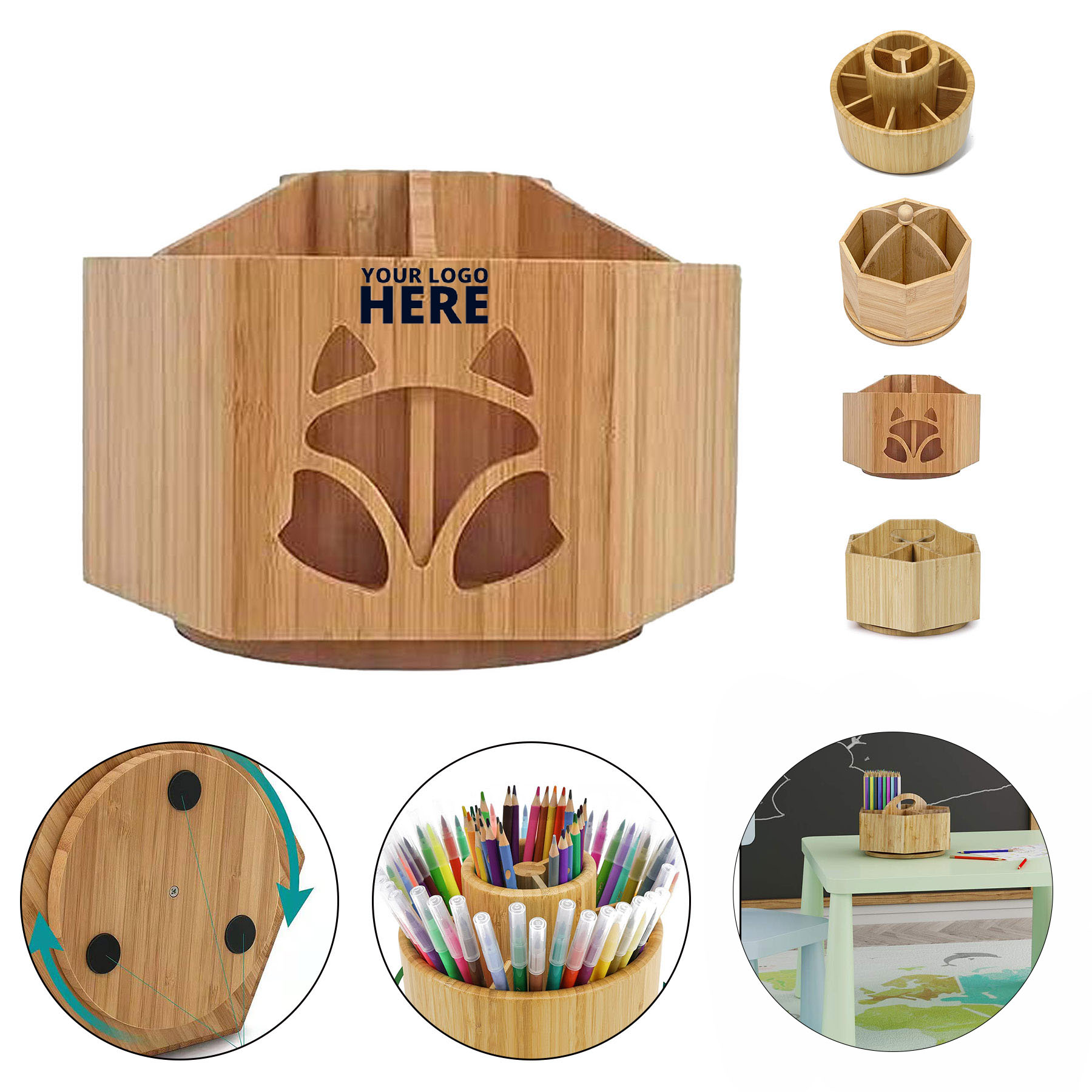 Bamboo Rotating Organizer 2