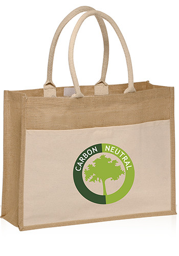 Canvas Pocket Jute Tote Bags, custom tote bag with logo imprint 1