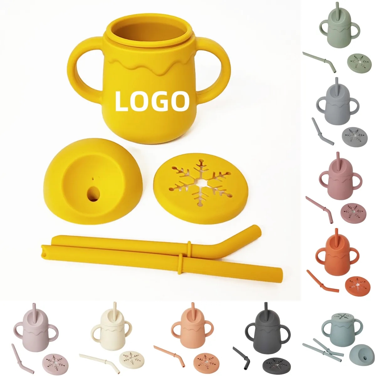 Silicone Baby Double-Handle Drinking Cup 4