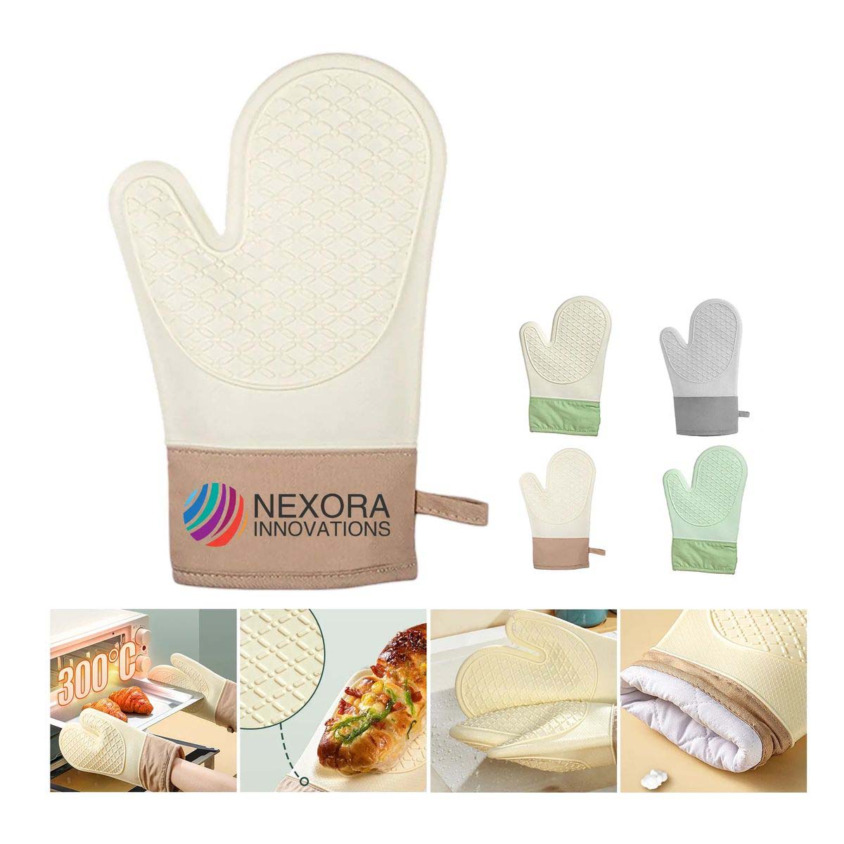 Flexible Silicone Oven Mitts for Home and Professional Use 7