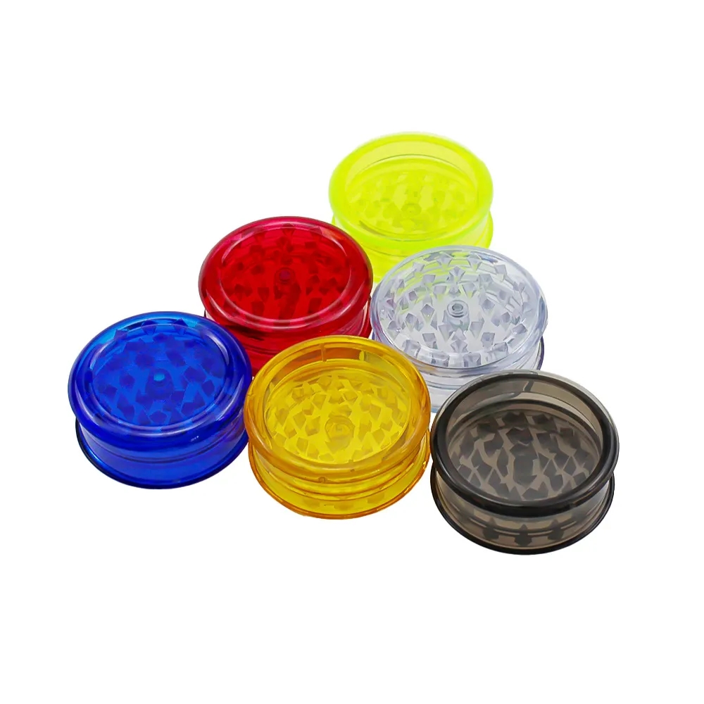 Plastic Flat Smoke Tobacco Weed Grinder 3