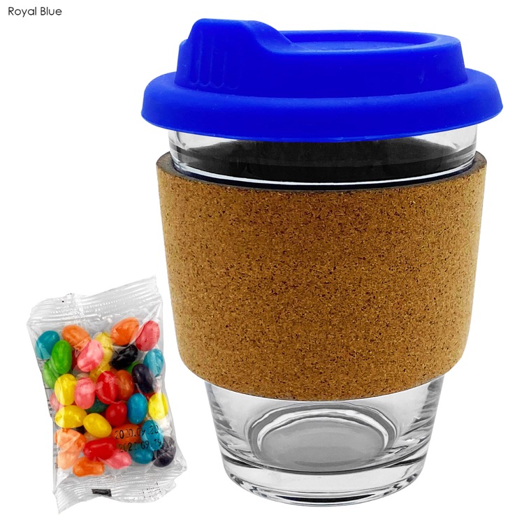 Jelly Bean In Cork Band Glass Coffee Cup 13
