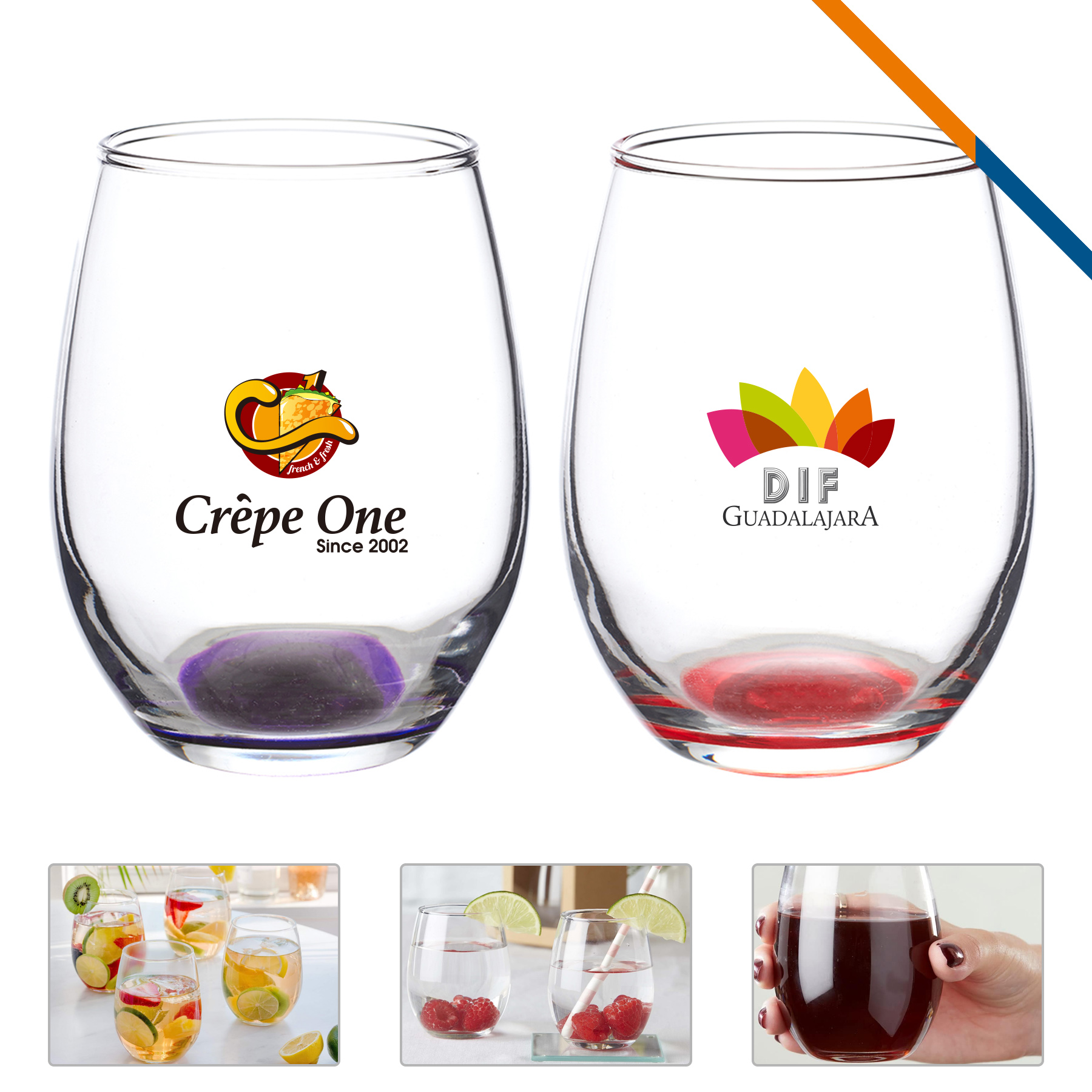 Galio Stemless Wine Glasses - 9 OZ. 5