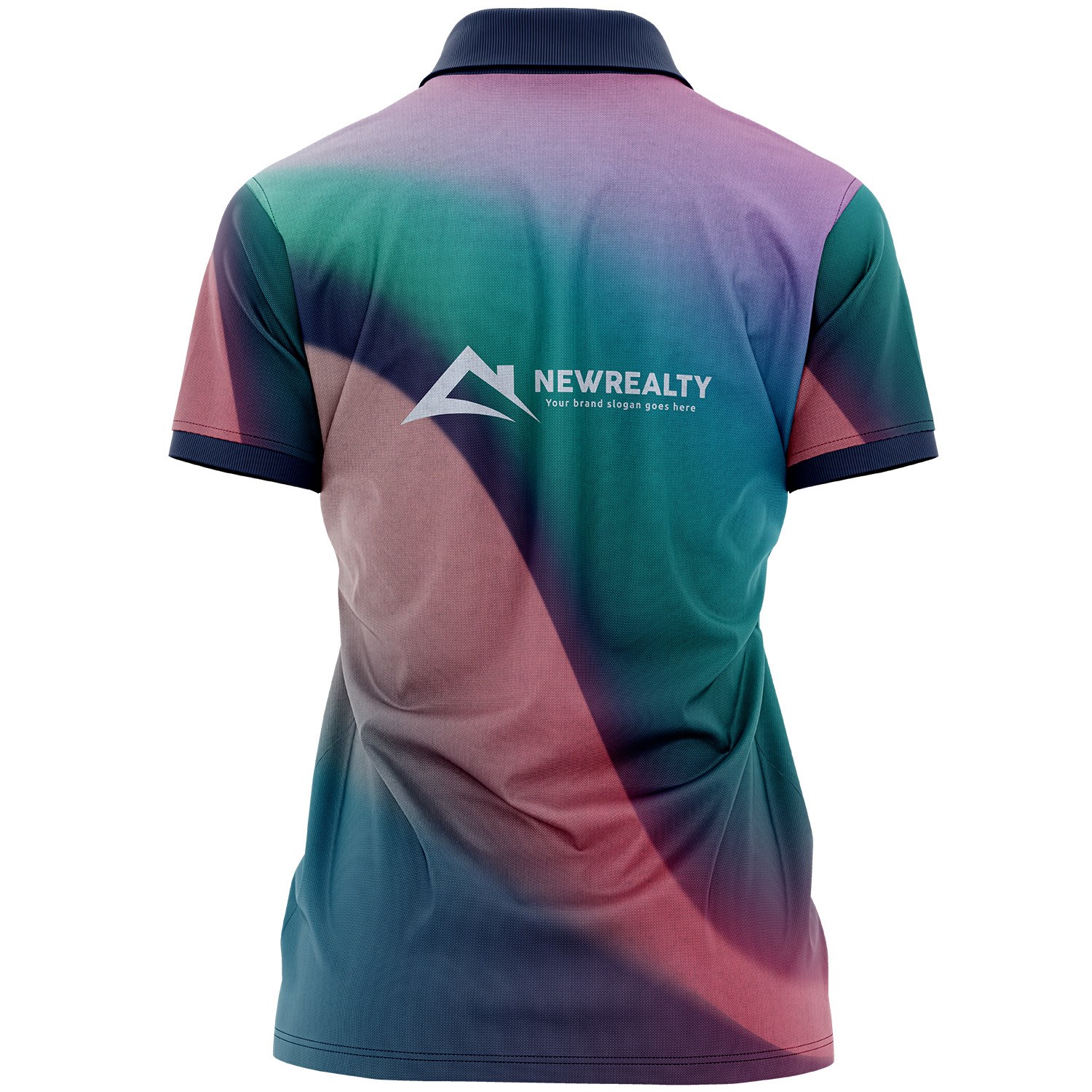 Women's 180 GSM Jersey Knit Cotton Feel Sublimation Polo T-shirt 4