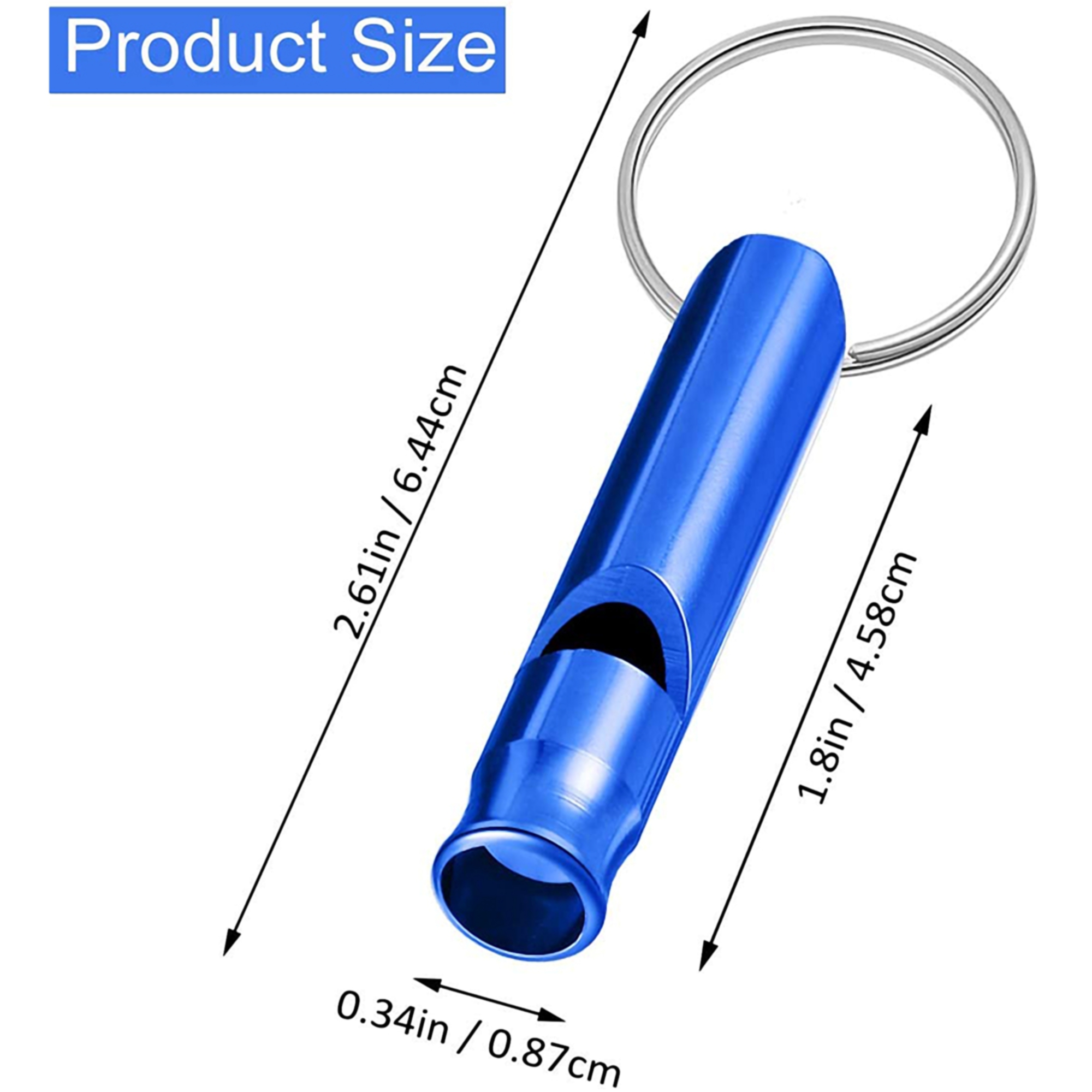 Compact Stainless Steel Whistle with Keychain 5