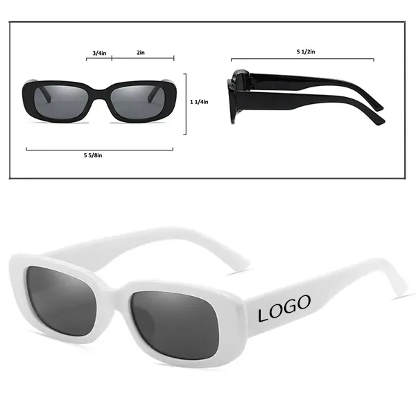 Square Frame Sunglasses with Solid Color UV Shades 3