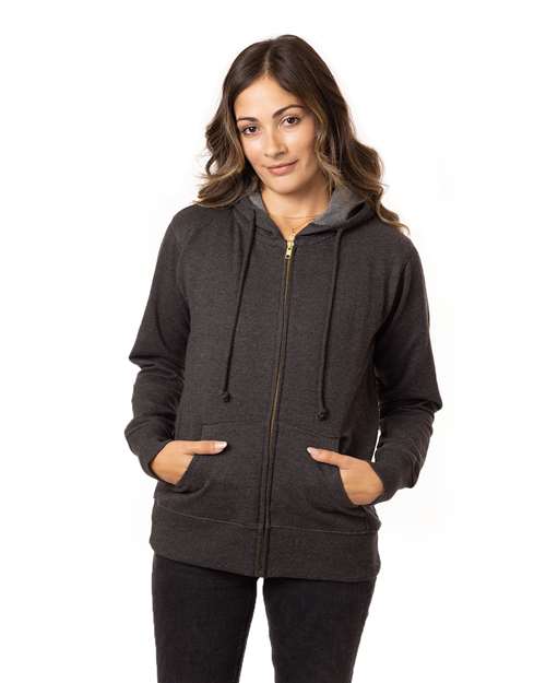 Women's Heathered Full-Zip Hooded Sweatshirt - EC4580 10