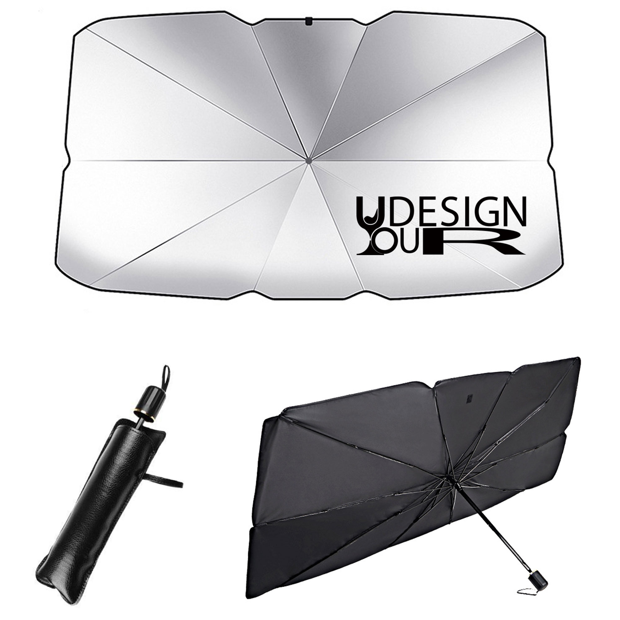 Foldable Front Windshield Cover Sun Shade Umbrella 2