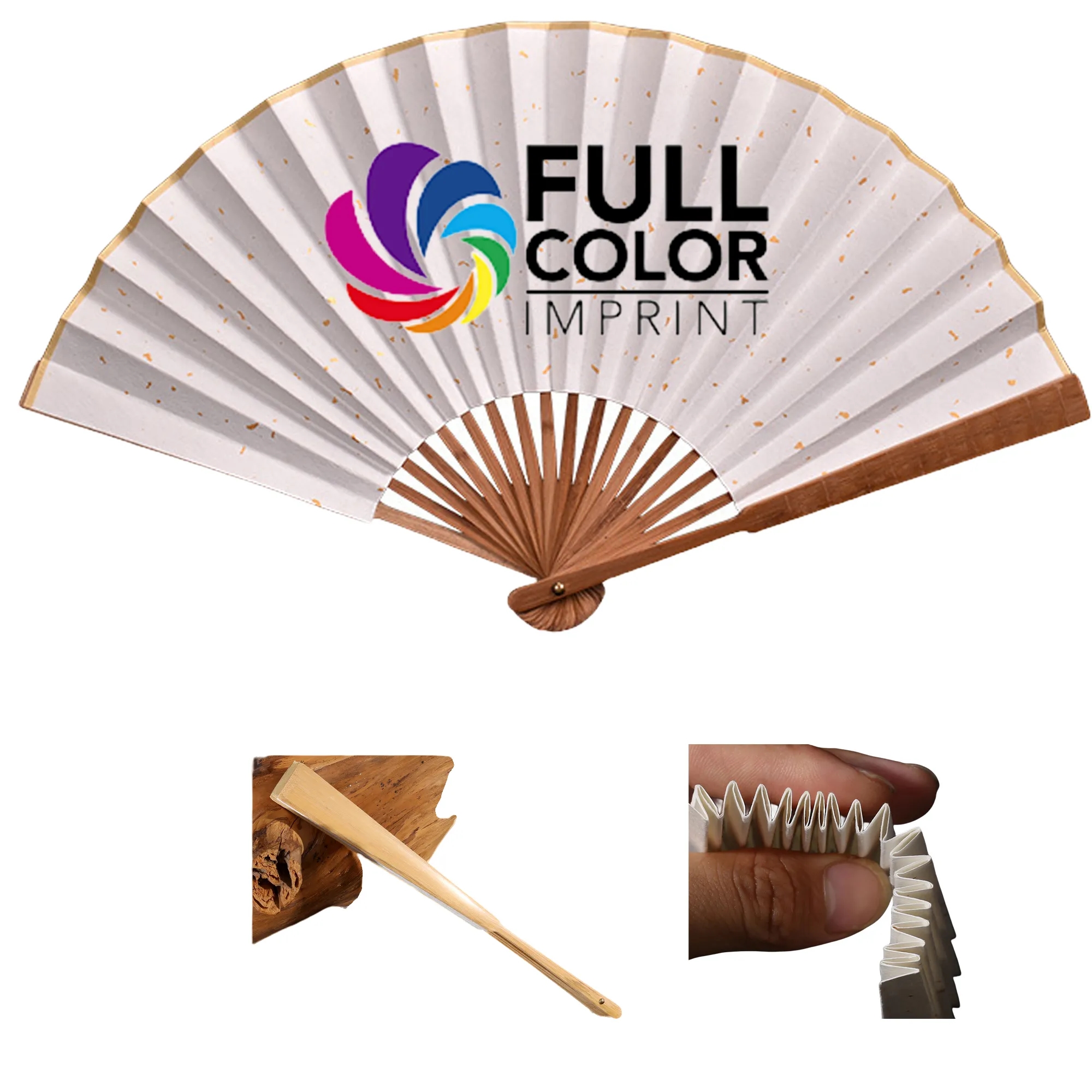 MOQ100 Collapsible Summer Paper Hand Fan 1