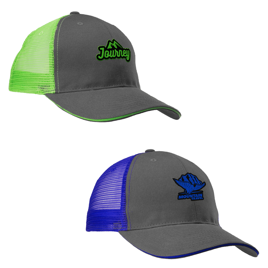 Structured Two-Tone Cotton Mesh Trucker Cap 3