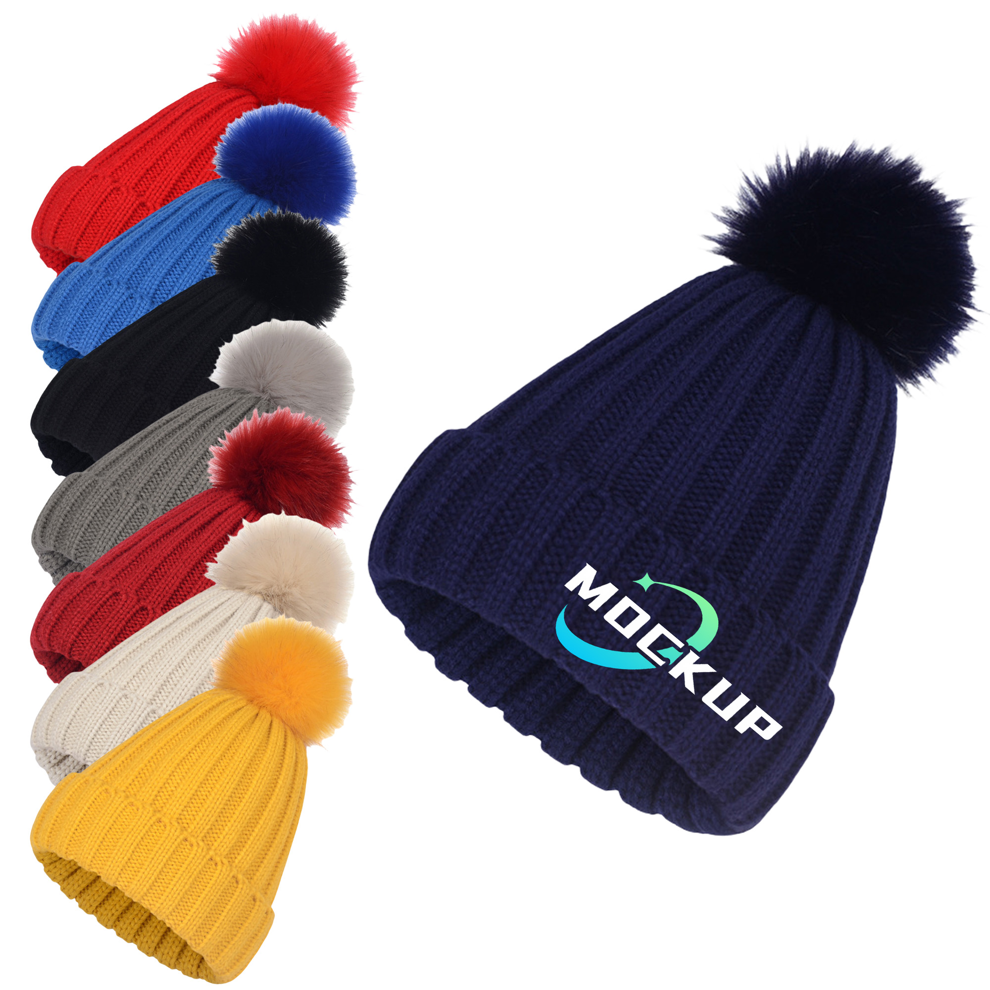 Winter Ribbed Knit Cuffed Beanie 10