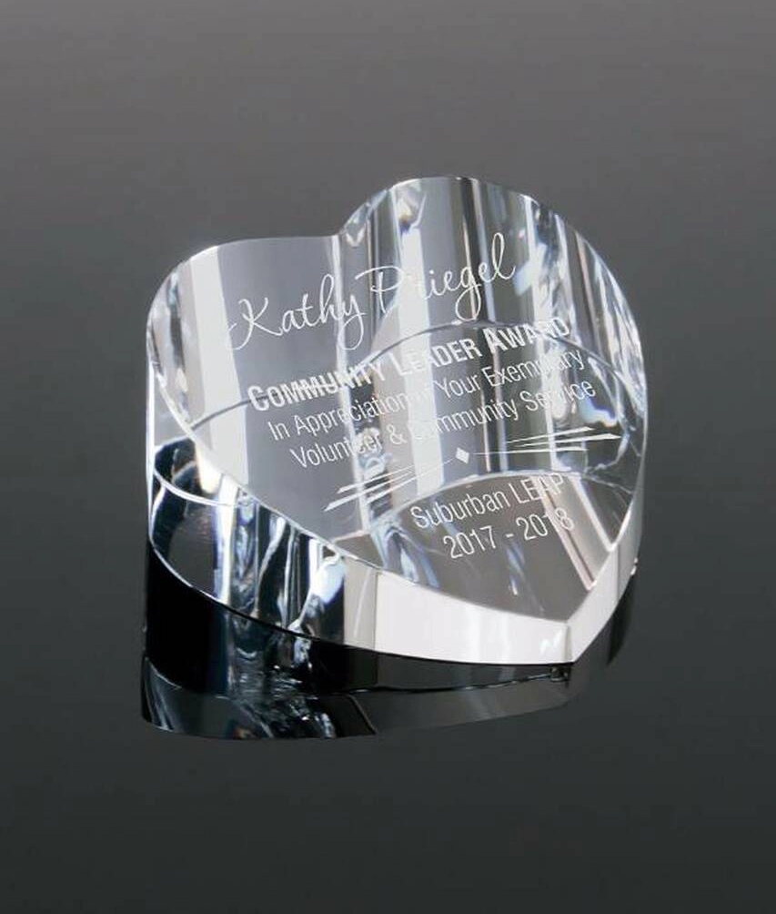 Optic Crystal Heart Paperweight 4