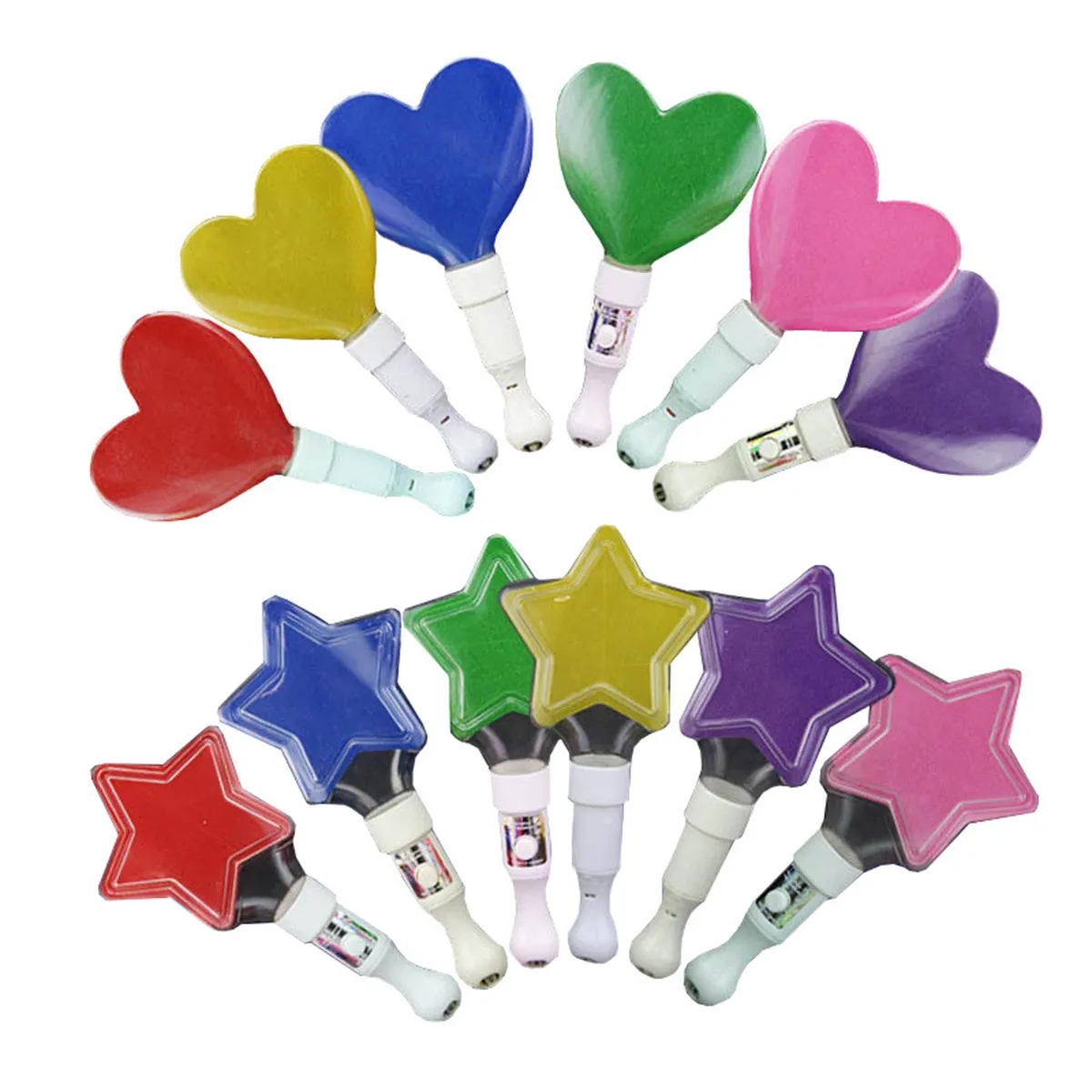 Heart Star Shaped Reusable LED Flashing Light Glow Sticks 3