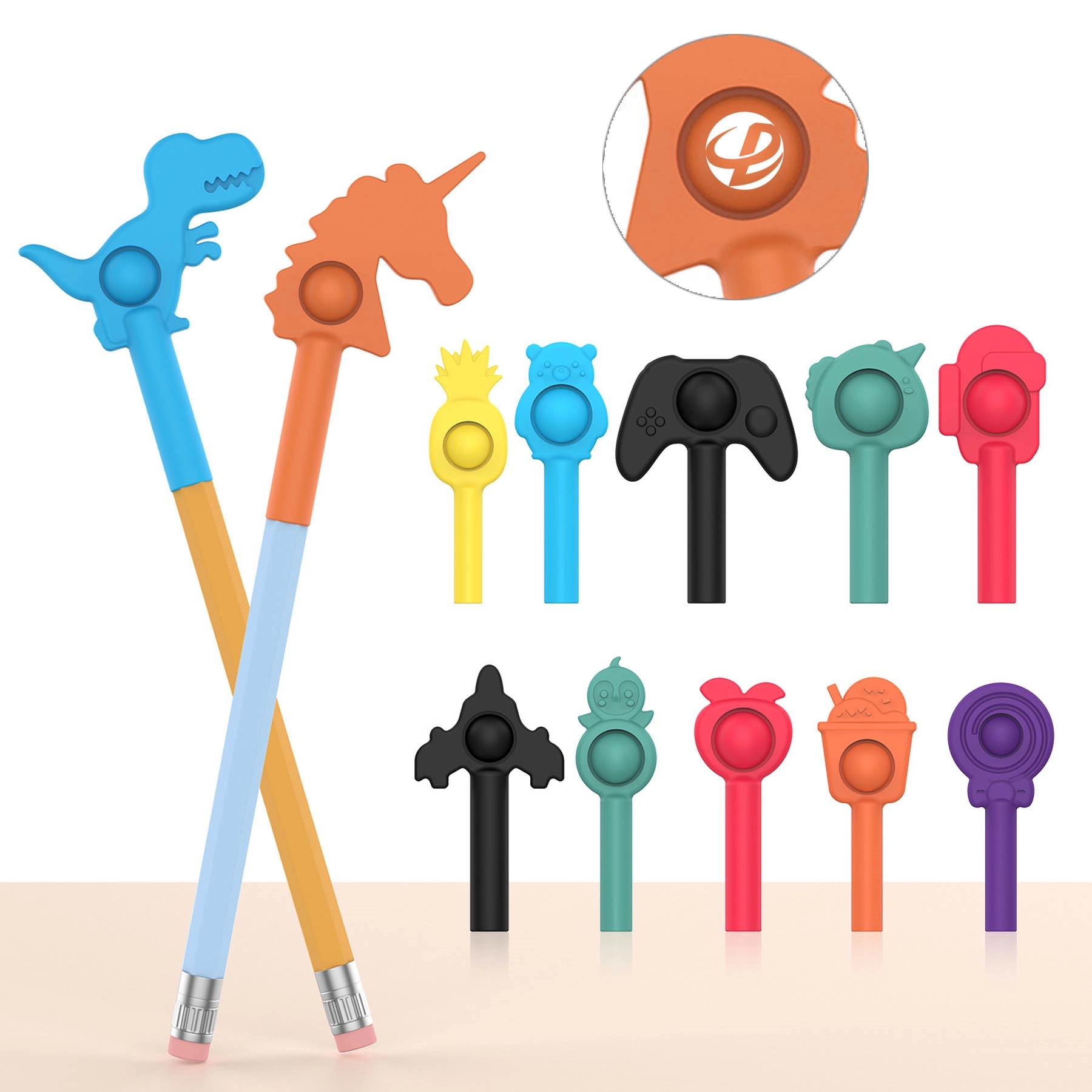 Stress Relief Sensory Toy Fidget Push Bubble Pen Cap 1