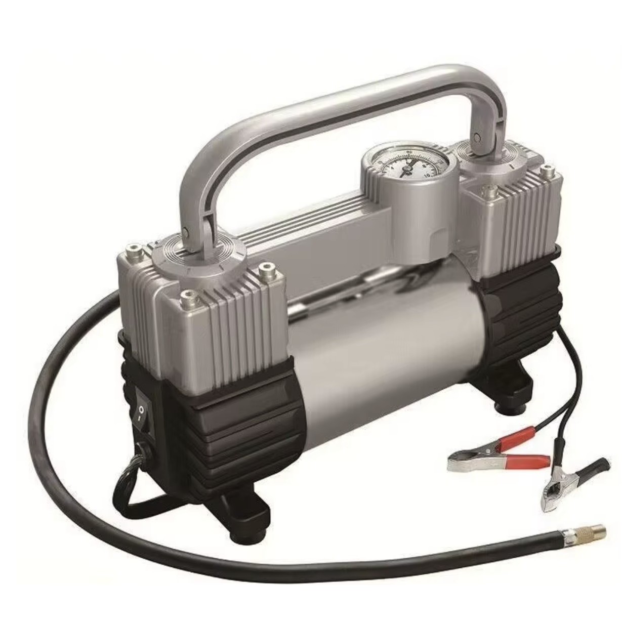 Silver Dual Cylinder 12V Air Compressor Pump for Car 4