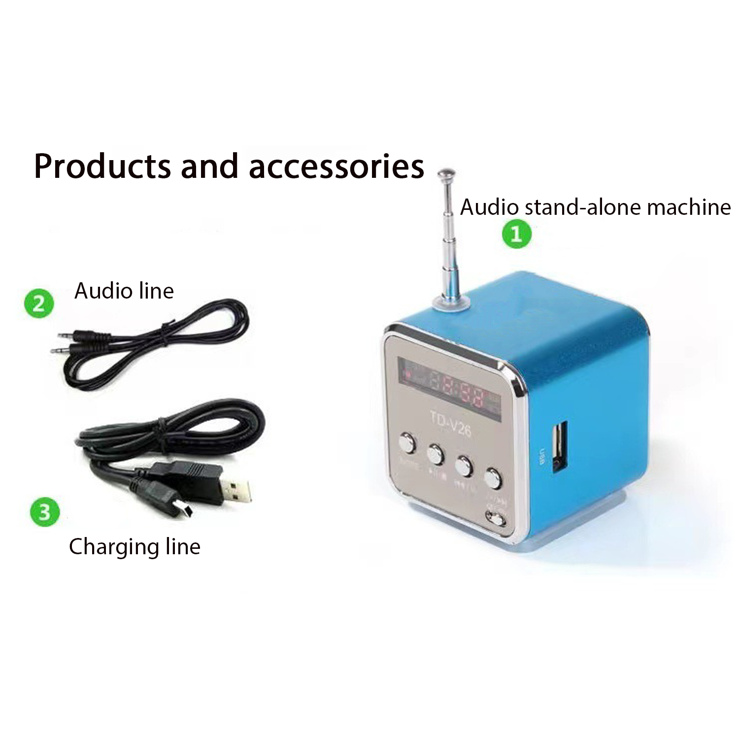 Mini Digital Music Radio Audio Stereo Player Speaker 4