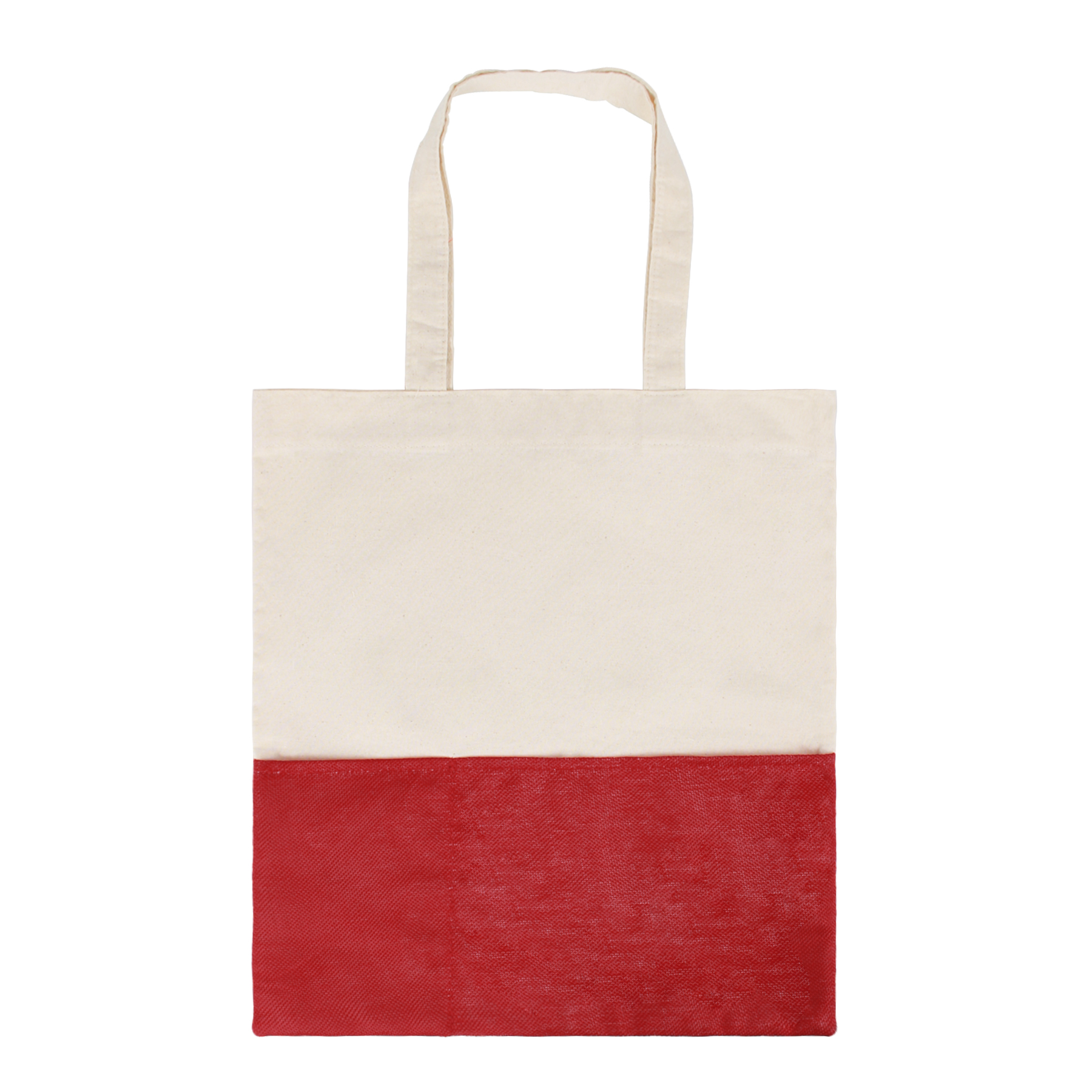 Two-Tone Cotton/ Burlap Tote with Pocket, custom tote bag with logo imprint 7