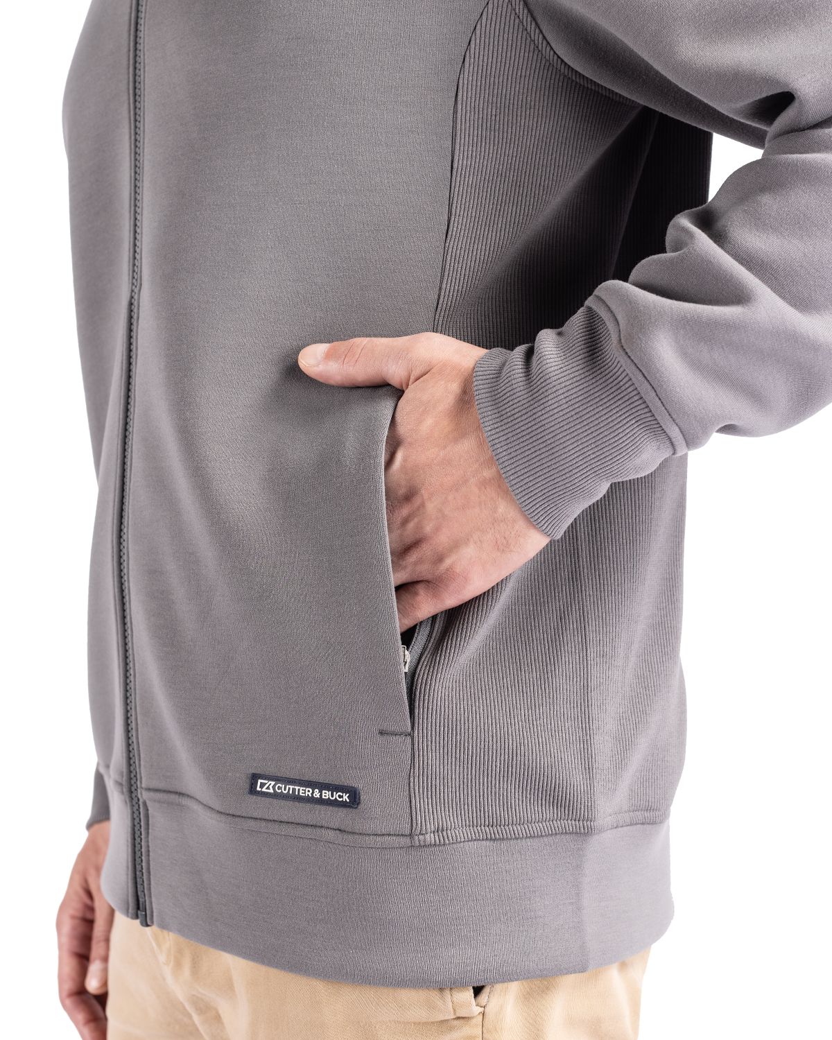 Cutter & Buck Roam Recycled Buttery-Soft Knit Mens Full Zip Jacket 14