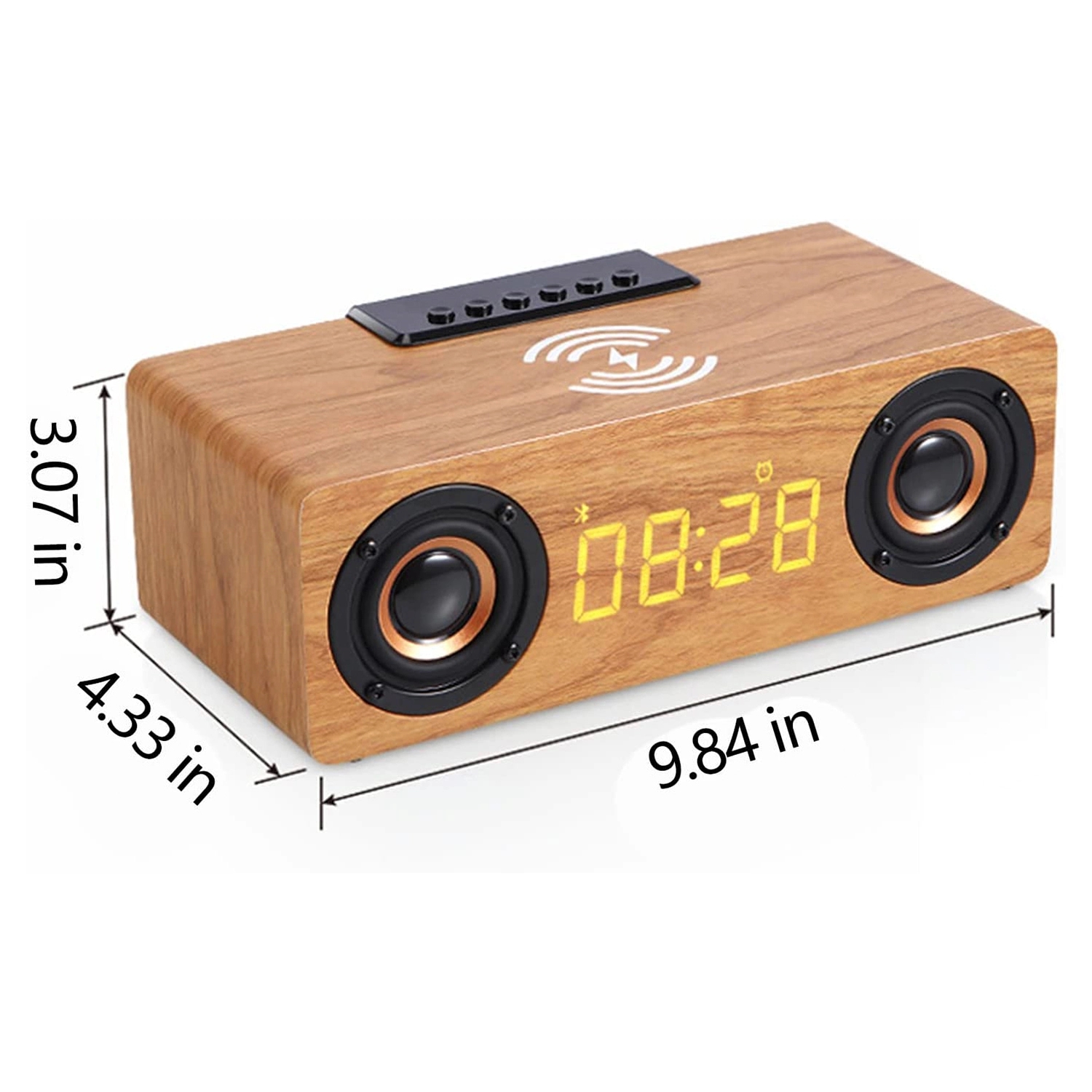 Alarm Clock With Wireless Fast Charger Retro Speaker 5