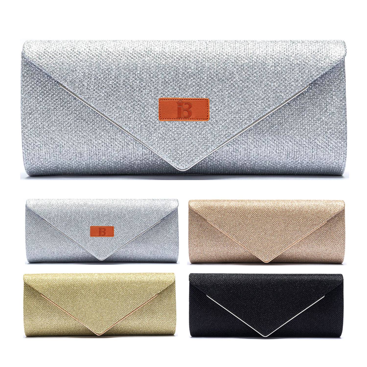 Women's Envelope Clutch Bag with Detachable Chain