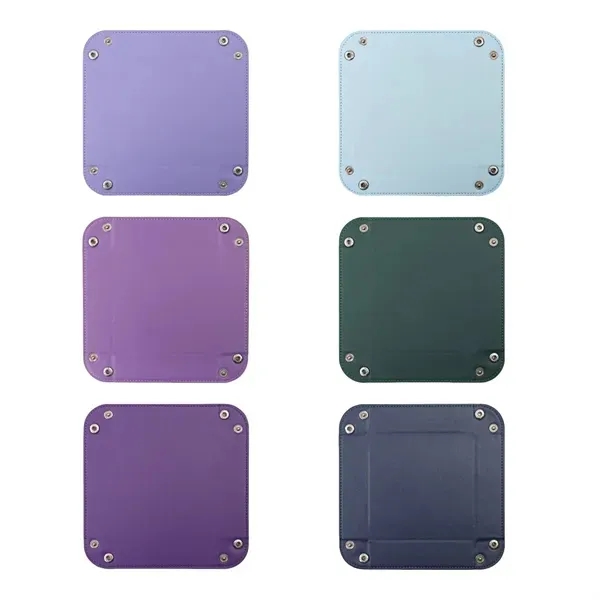 Square PU Leather Dice Tray - Foldable Design 2