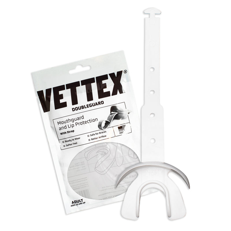 Vettex Football Doubleguard Mouthguard Breathable Doubleguard with Lip Protection and Strap - Adult 9