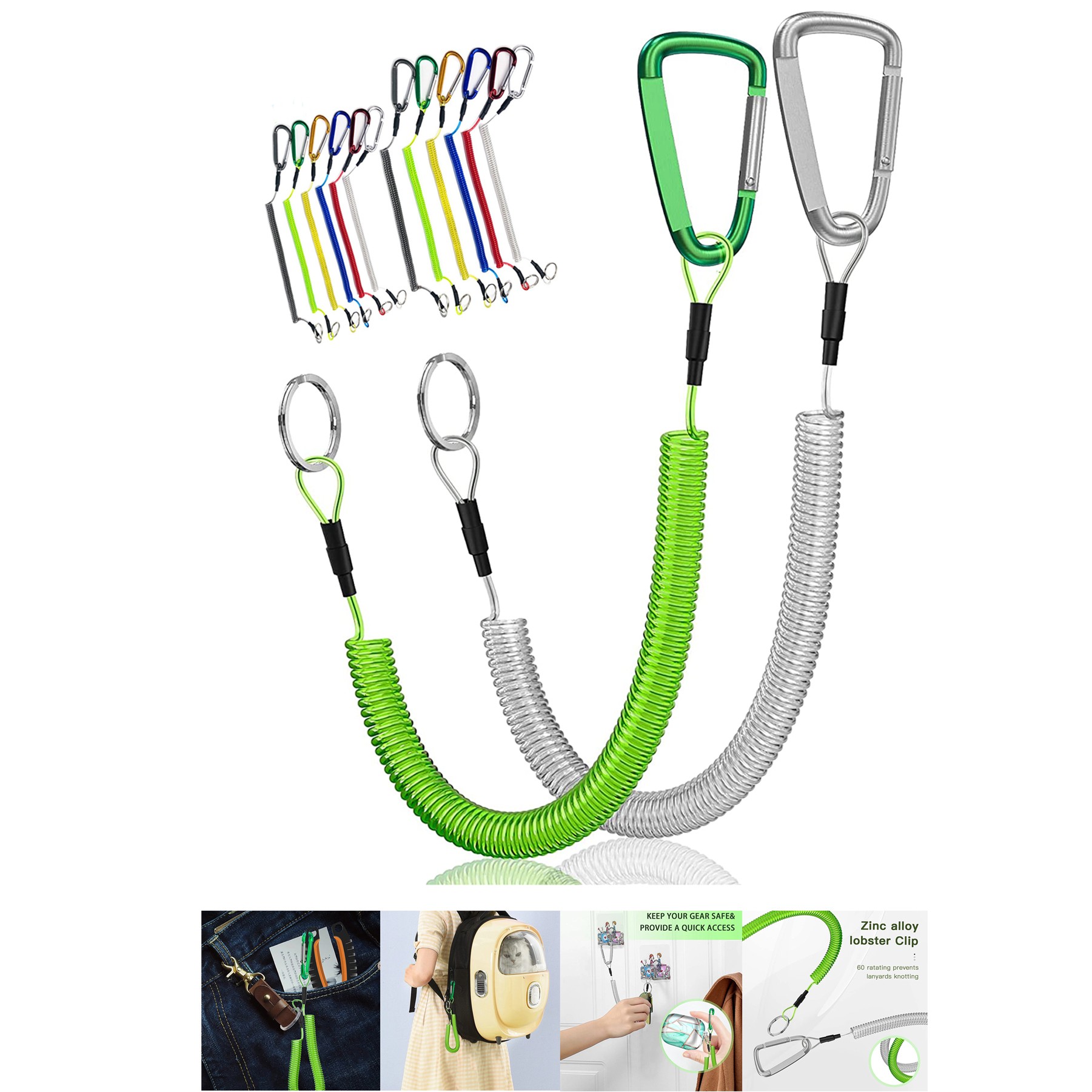 Spring Coil Leash Cord Safety Rope 3