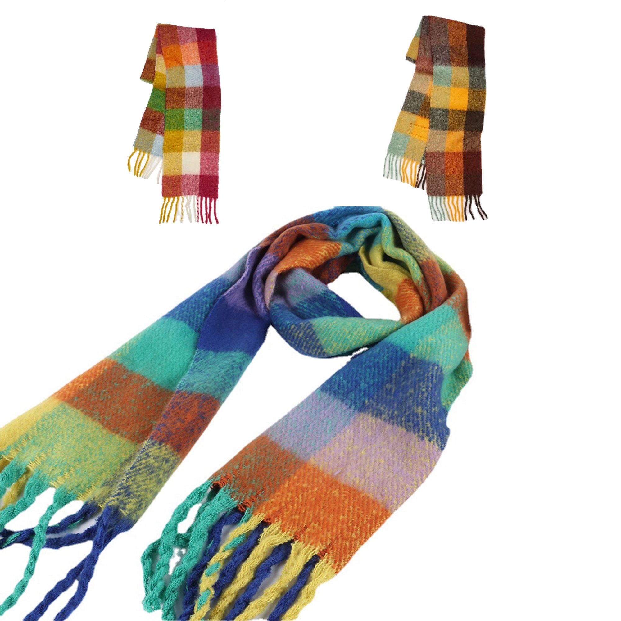 Cashmere Plaid Thermal Scarf 3