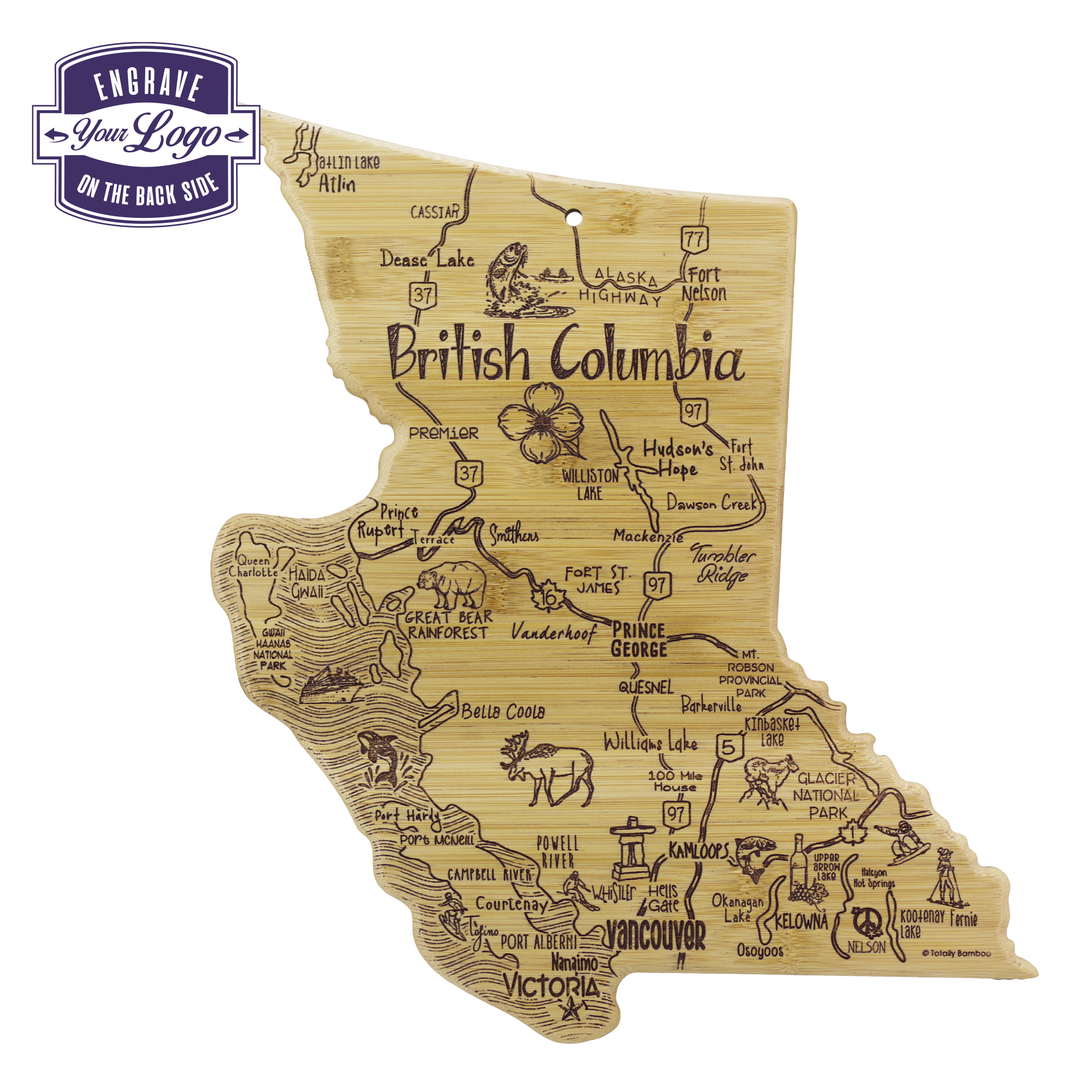 Destination British Columbia Canada Cutting & Serving Board