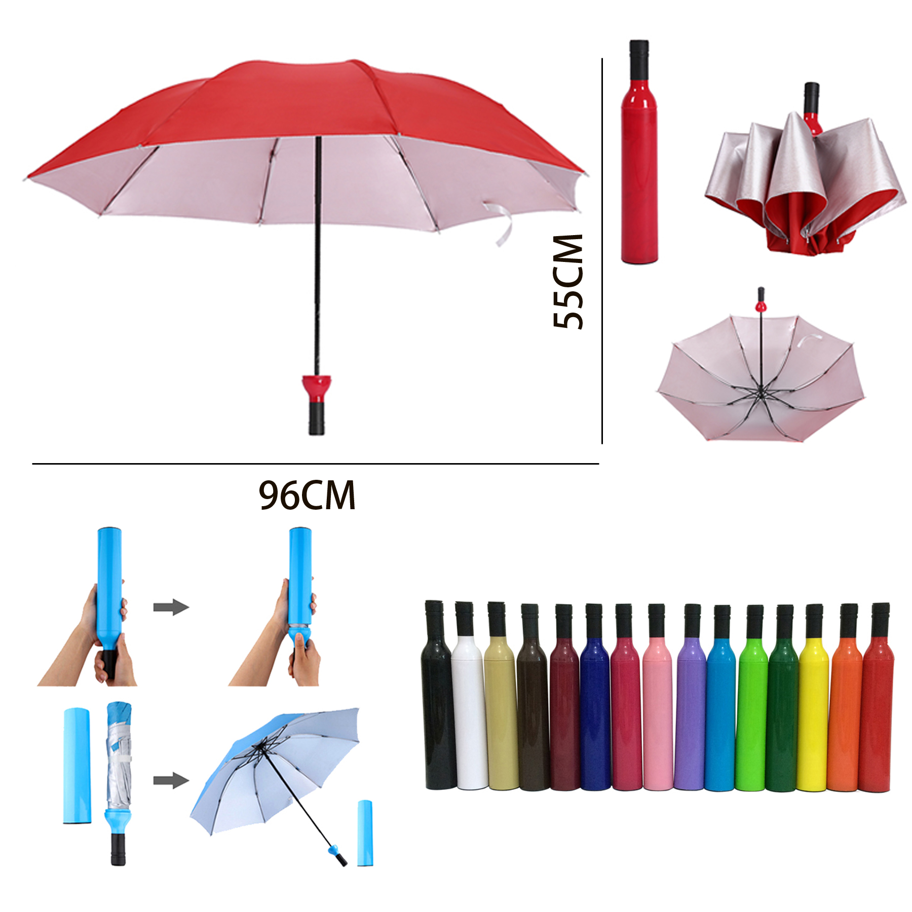Wine Bottle Folding Umbrella 1