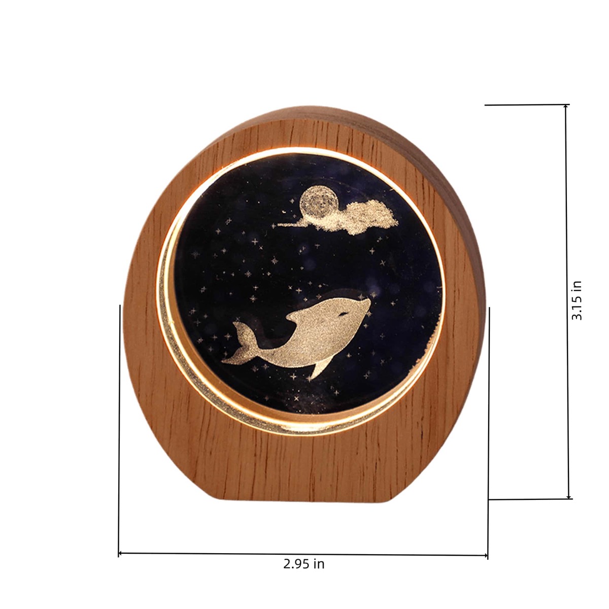 Wooden Base Luminous Night Light 3