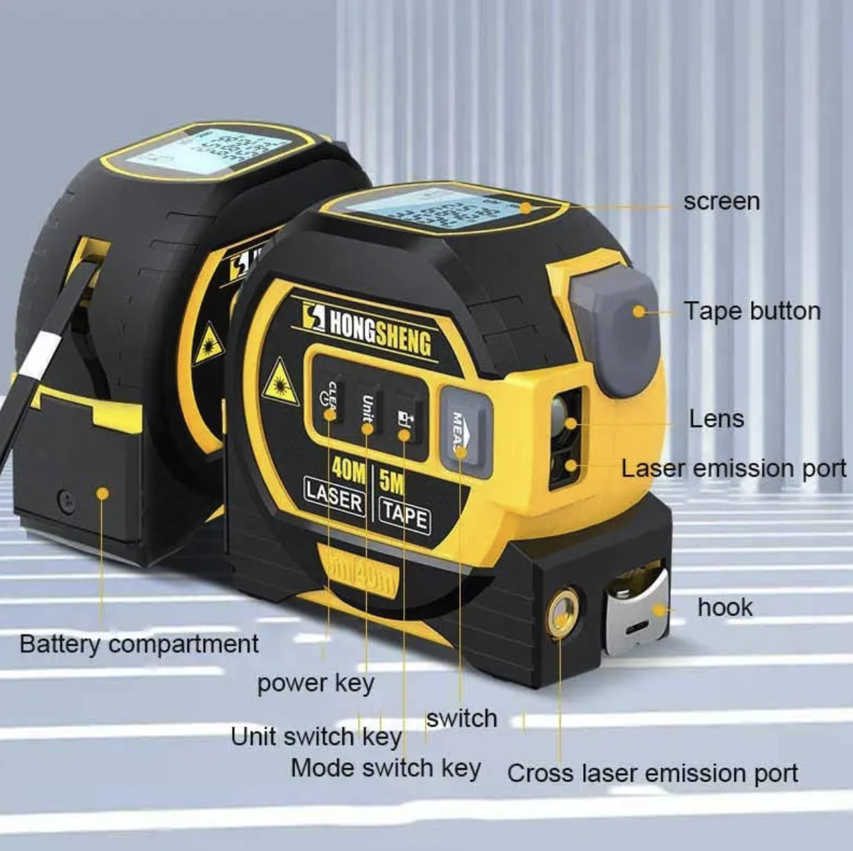 3 in 1 Digital Laser Distance Meters with LCD Display 3