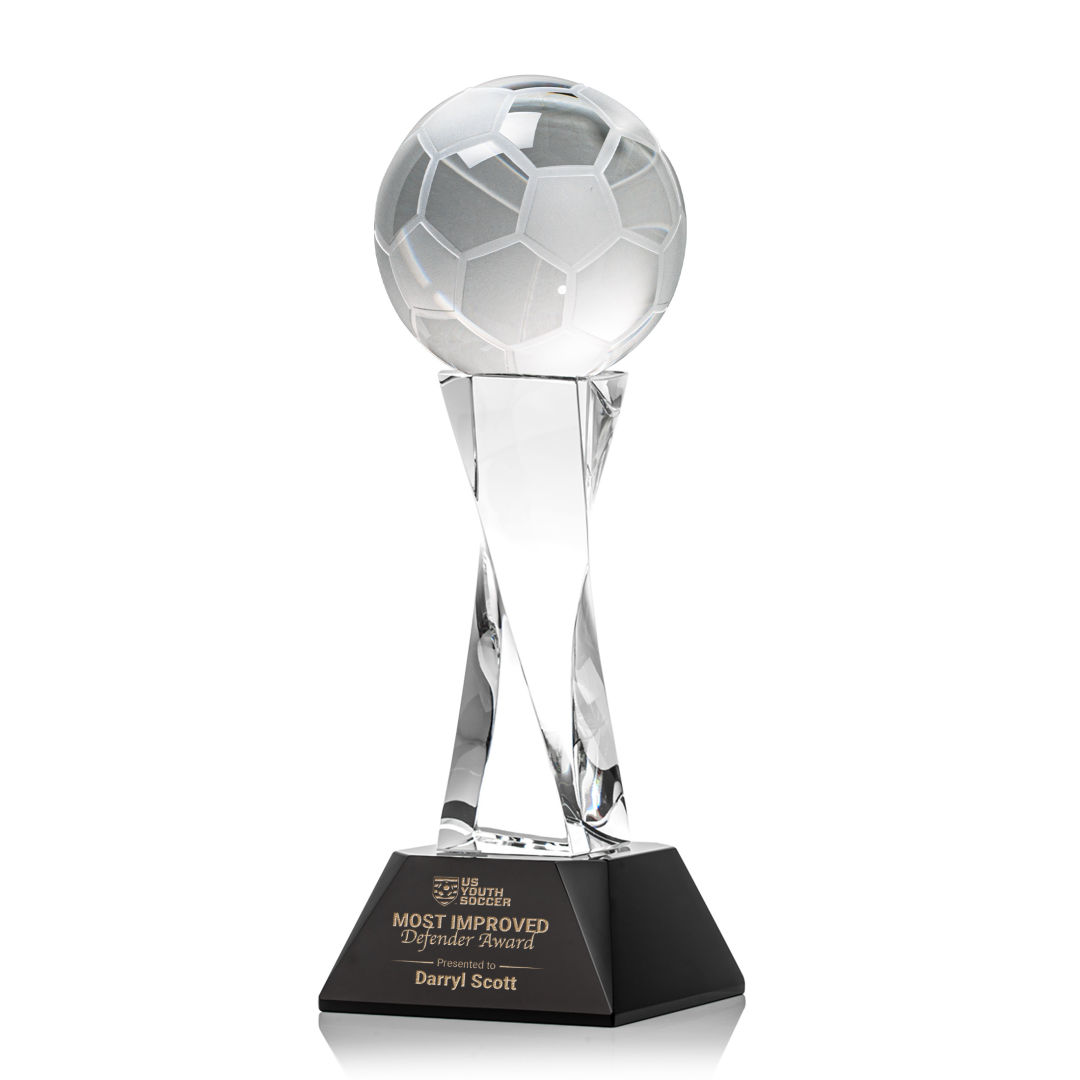 Soccer Ball Award on Langport Base - Black