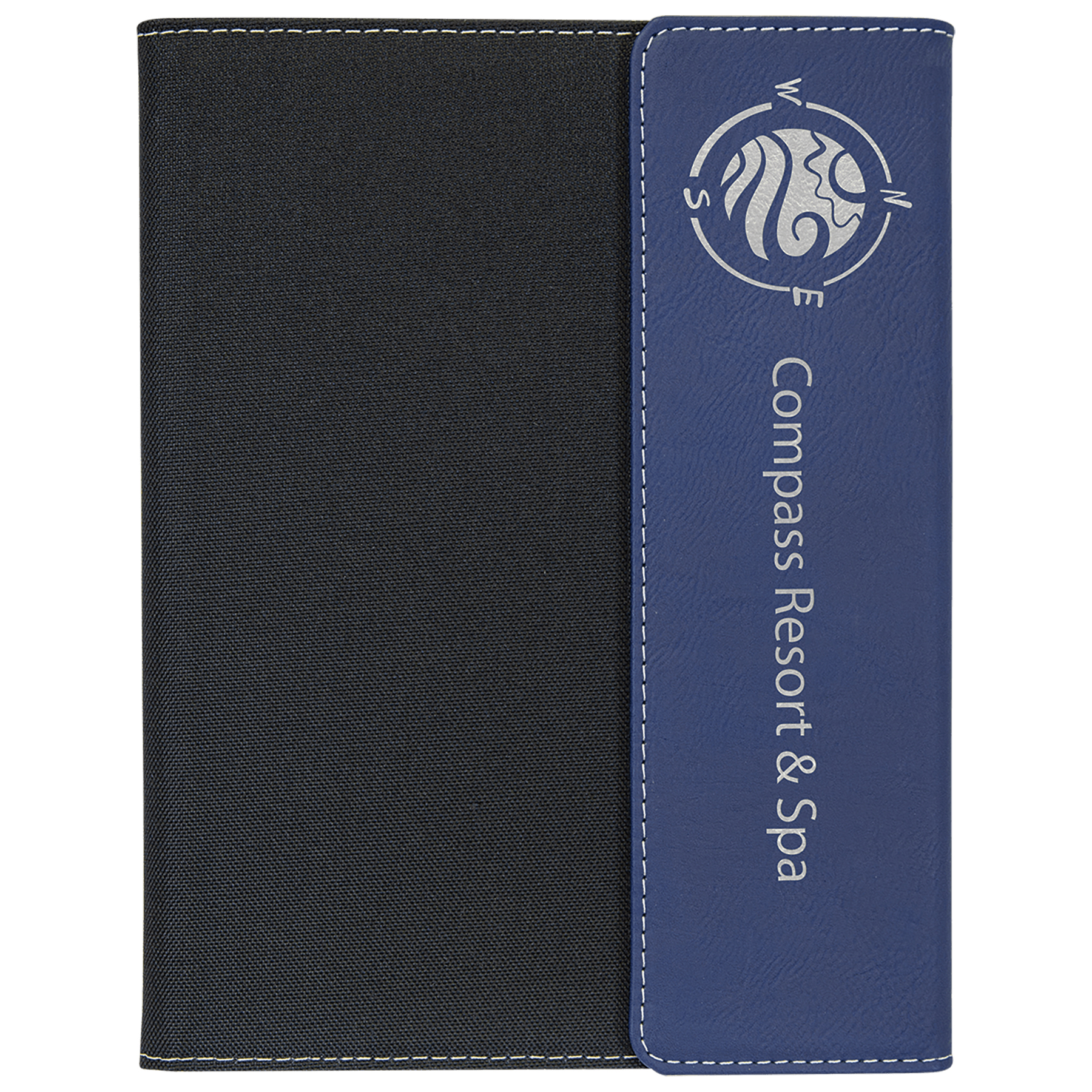 7" x 9" Blue & Silver Leatherette & Black Canvas Portfolio 3