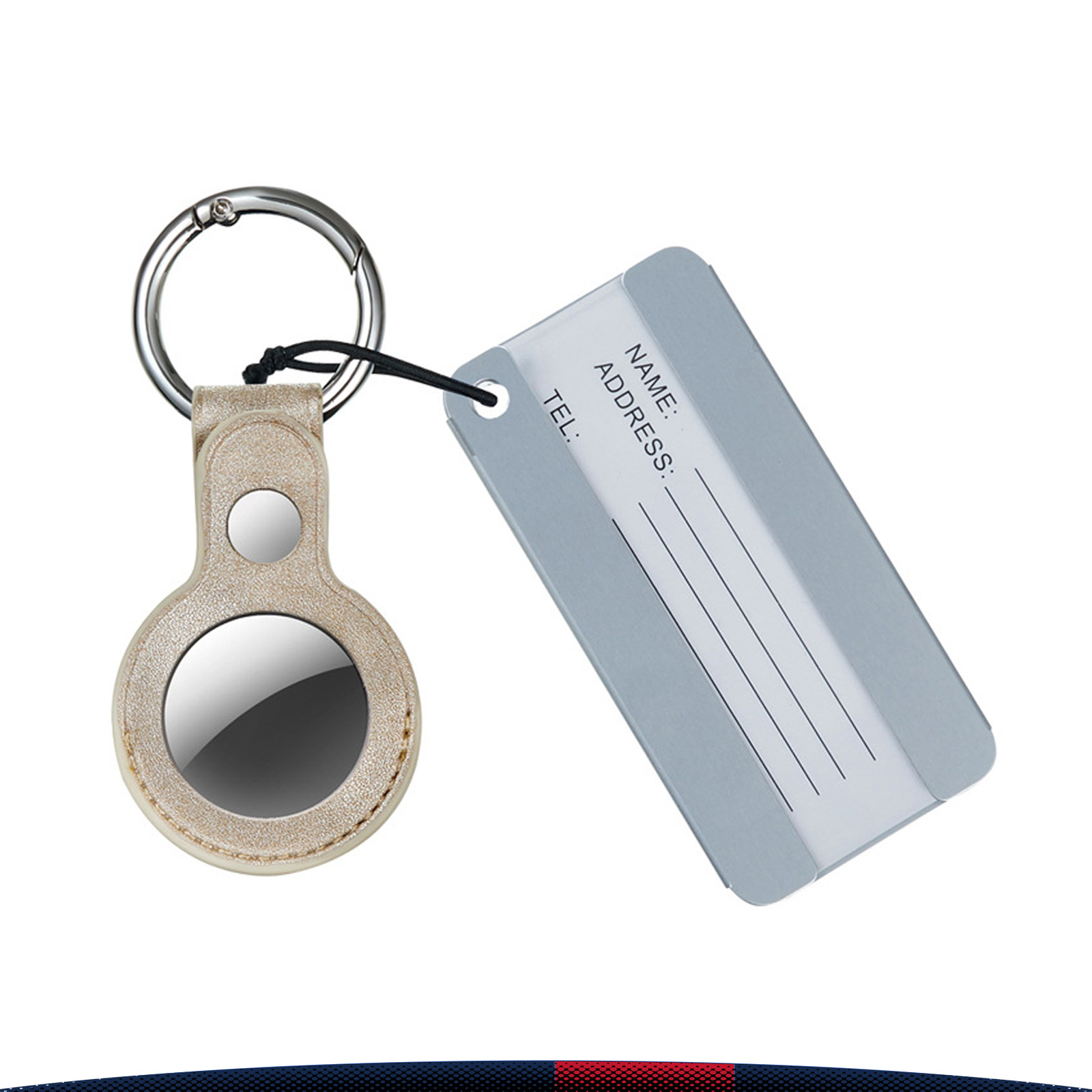 Uveth PU Leather Luggage Tag With Tracker Holder 4