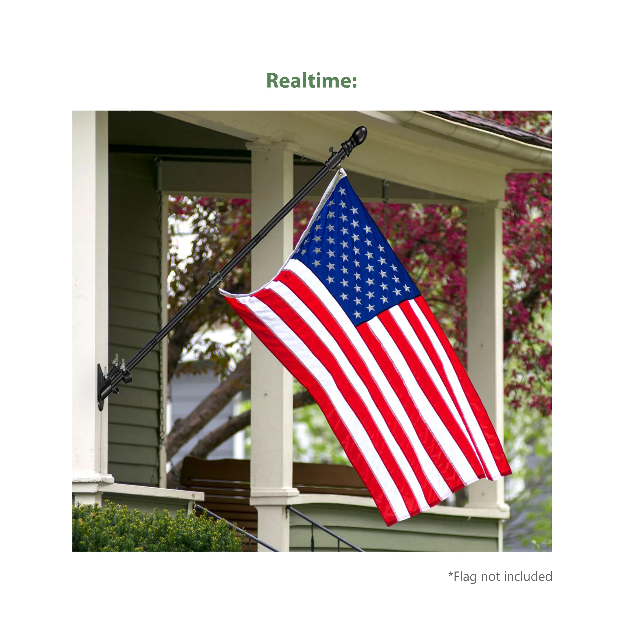 2' - 8' Flagpole with Rotating Clips Kit - Black/White 10